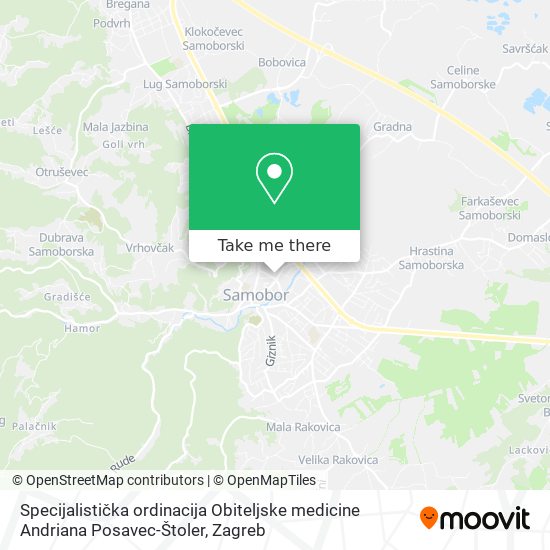 Specijalistička ordinacija Obiteljske medicine Andriana Posavec-Štoler map