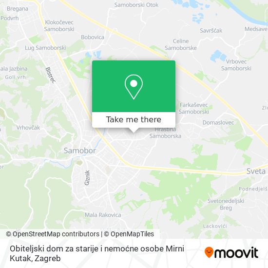 Obiteljski dom za starije i nemoćne osobe Mirni Kutak map