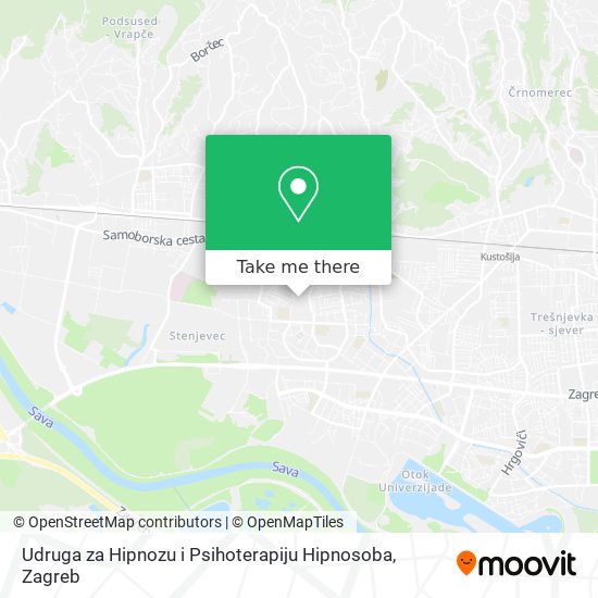 Udruga za Hipnozu i Psihoterapiju Hipnosoba map