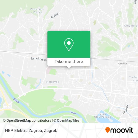 HEP Elektra Zagreb map