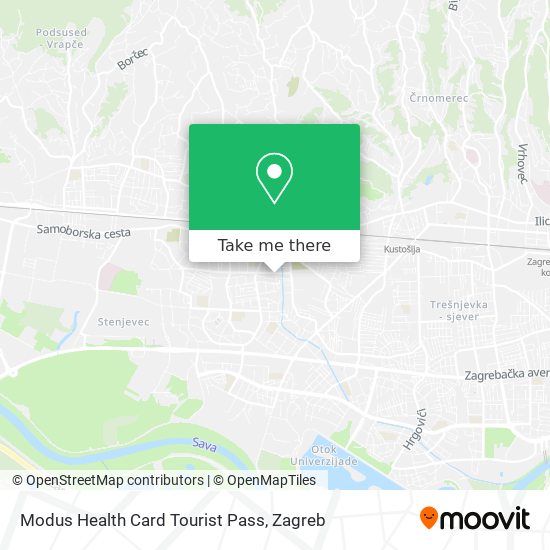 Modus Health Card Tourist Pass map