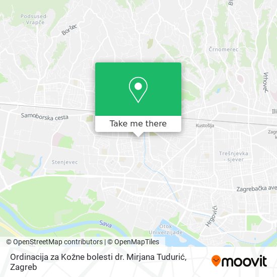 Ordinacija za Kožne bolesti dr. Mirjana Tudurić map