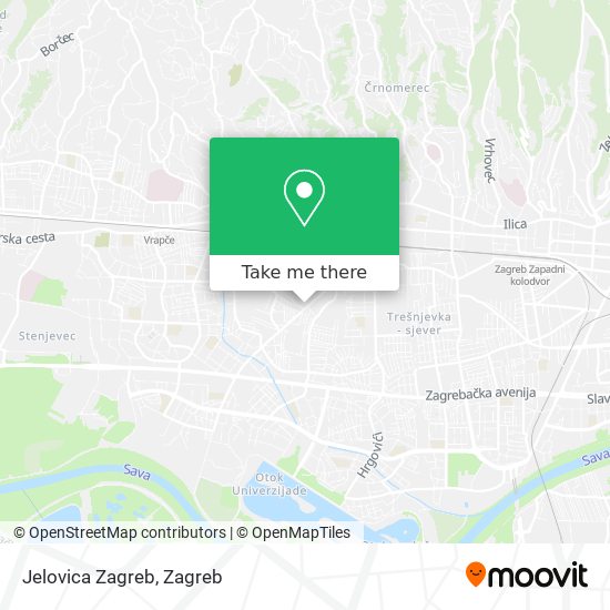 Jelovica Zagreb map