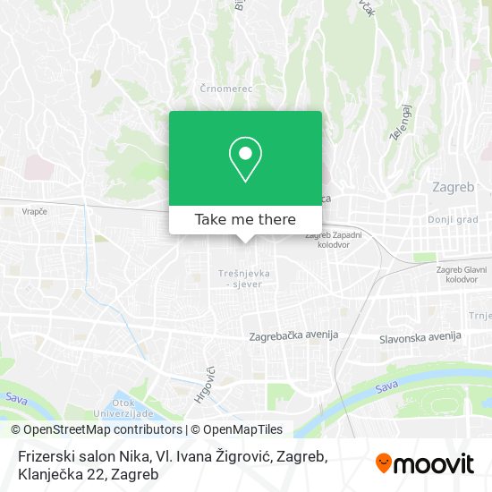 Frizerski salon Nika, Vl. Ivana Žigrović, Zagreb, Klanječka 22 map