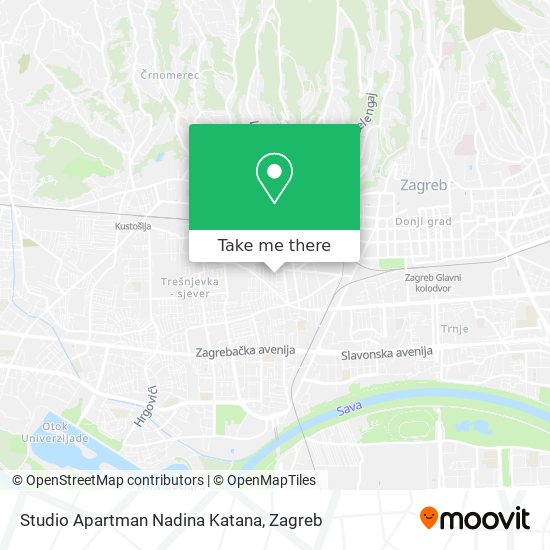 Studio Apartman Nadina Katana map