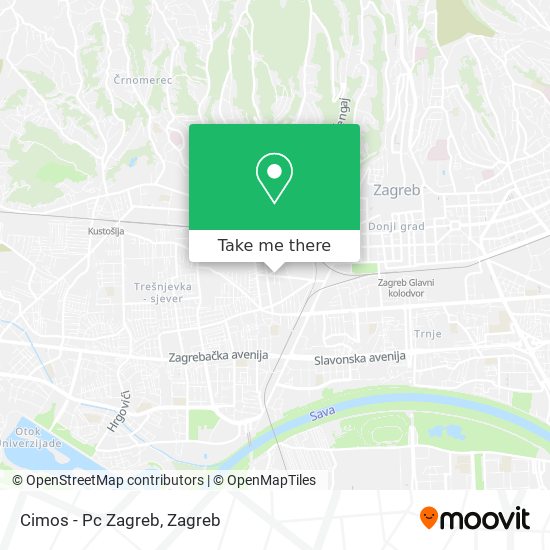 Cimos - Pc Zagreb map