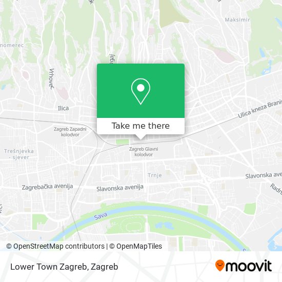 Lower Town Zagreb map