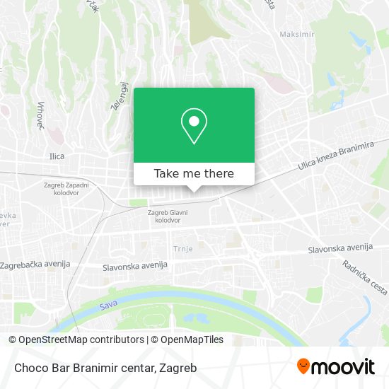 Choco Bar Branimir centar map