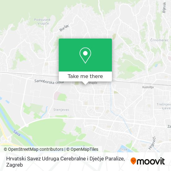 Hrvatski Savez Udruga Cerebralne i Dječje Paralize map