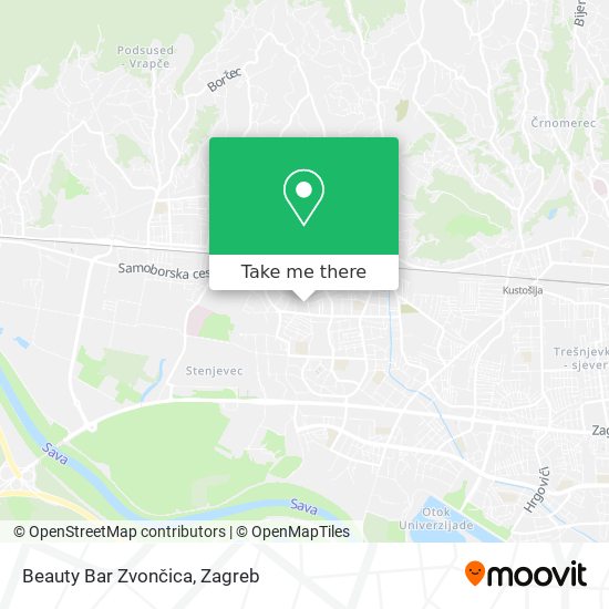 Beauty Bar Zvončica map