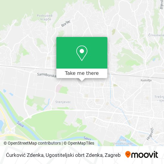 Ćurković Zdenka, Ugostiteljski obrt Zdenka map