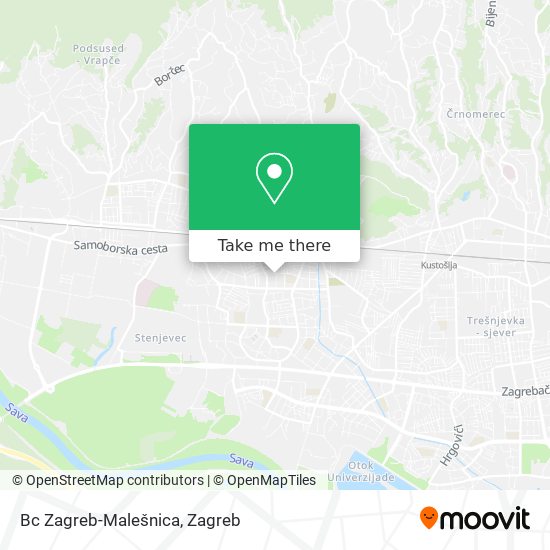 Bc Zagreb-Malešnica map