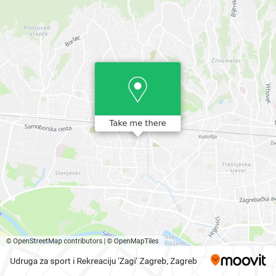 Udruga za sport i Rekreaciju 'Zagi' Zagreb map