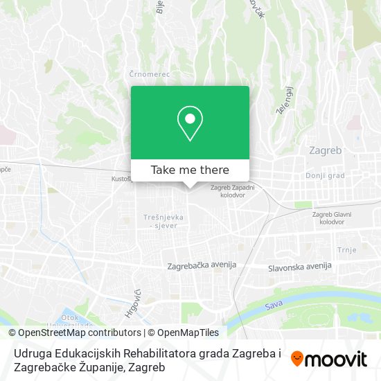 Udruga Edukacijskih Rehabilitatora grada Zagreba i Zagrebačke Županije map