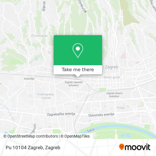 Pu 10104 Zagreb map