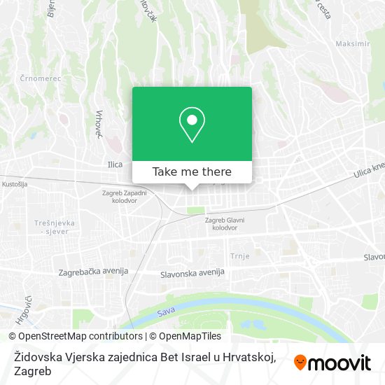 Židovska Vjerska zajednica Bet Israel u Hrvatskoj map