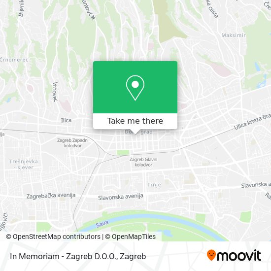 In Memoriam - Zagreb D.O.O. map