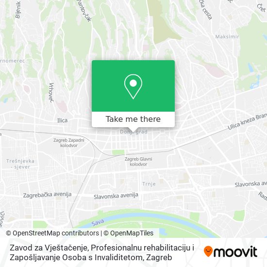 Zavod za Vještačenje, Profesionalnu rehabilitaciju i Zapošljavanje Osoba s Invaliditetom map