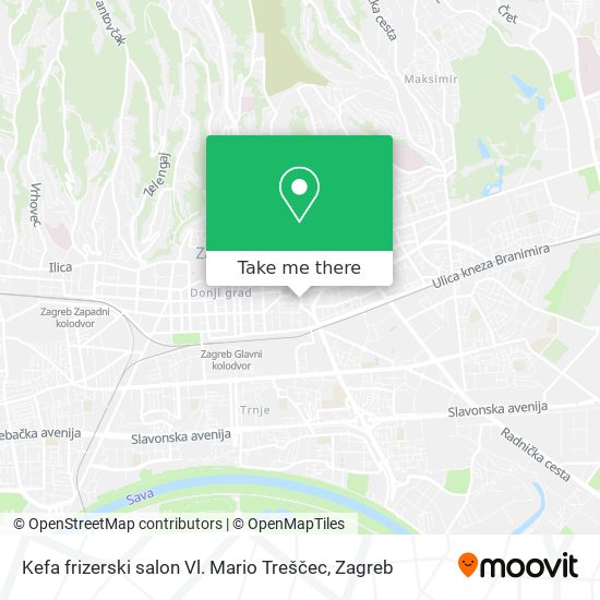 Kefa frizerski salon Vl. Mario Treščec map