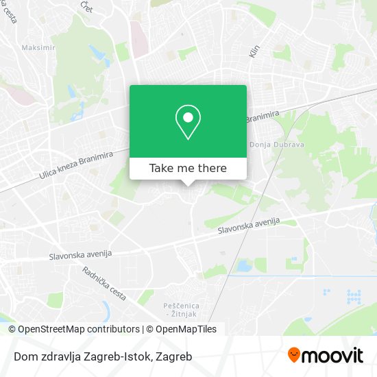 Dom zdravlja Zagreb-Istok map