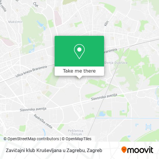 Zavičajni klub Kruševljana u Zagrebu map