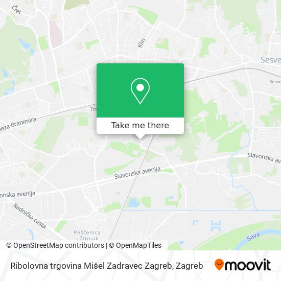 Ribolovna trgovina Mišel Zadravec Zagreb map