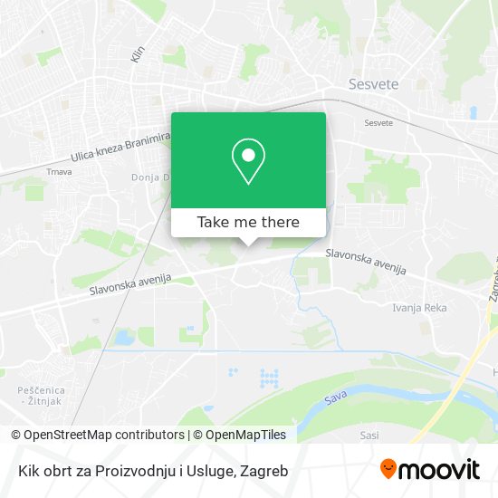 Kik obrt za Proizvodnju i Usluge map