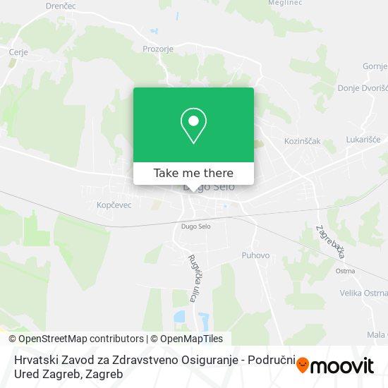 Hrvatski Zavod za Zdravstveno Osiguranje - Područni Ured Zagreb map