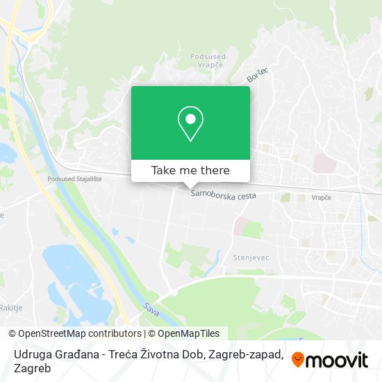 Udruga Građana - Treća Životna Dob, Zagreb-zapad map