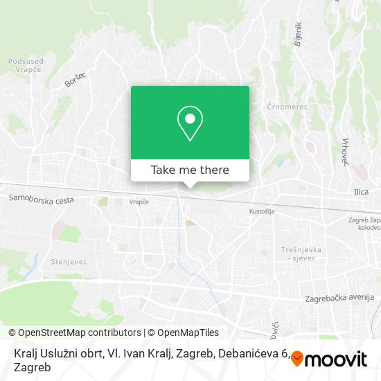 Kralj Uslužni obrt, Vl. Ivan Kralj, Zagreb, Debanićeva 6 map