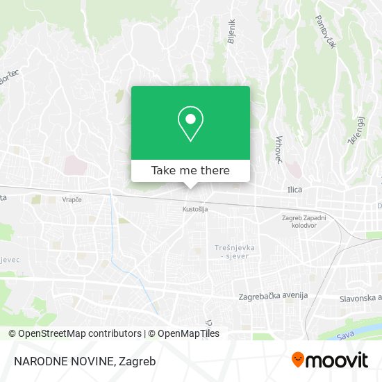 NARODNE NOVINE map