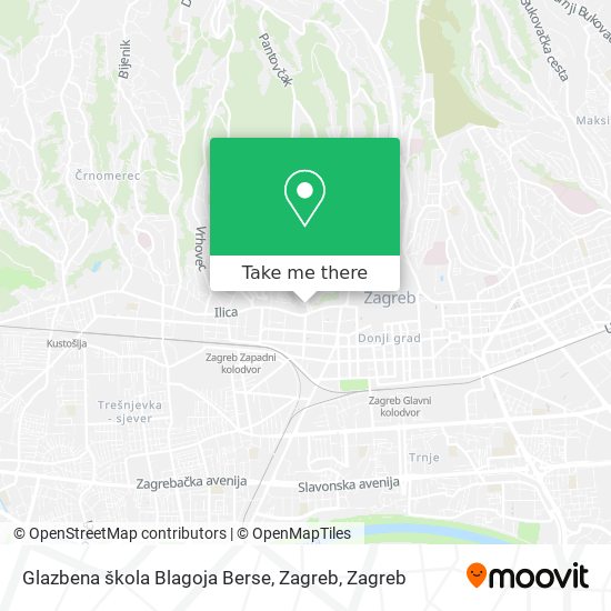 Glazbena škola Blagoja Berse, Zagreb map