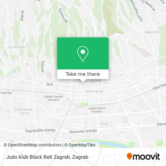 Judo klub Black Belt Zagreb map