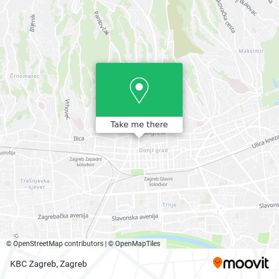 KBC Zagreb map