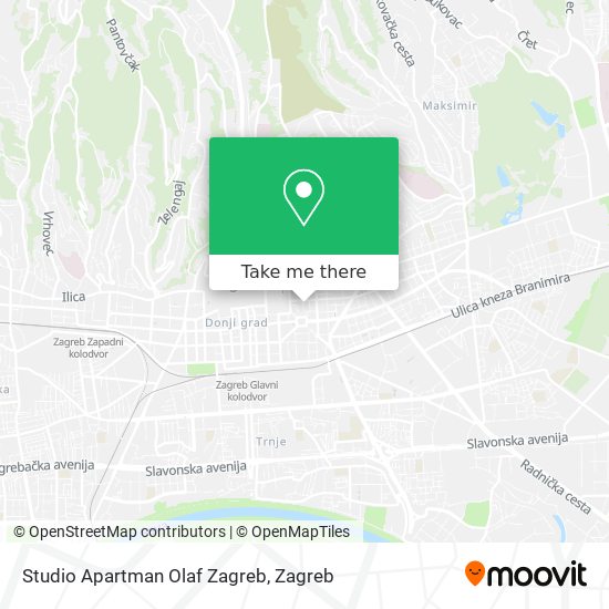 Studio Apartman Olaf Zagreb map