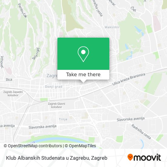 Klub Albanskih Studenata u Zagrebu map