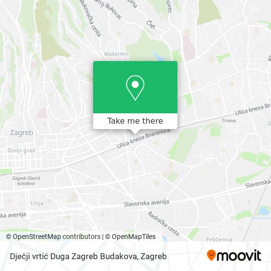 Dječji vrtić Duga Zagreb Budakova map