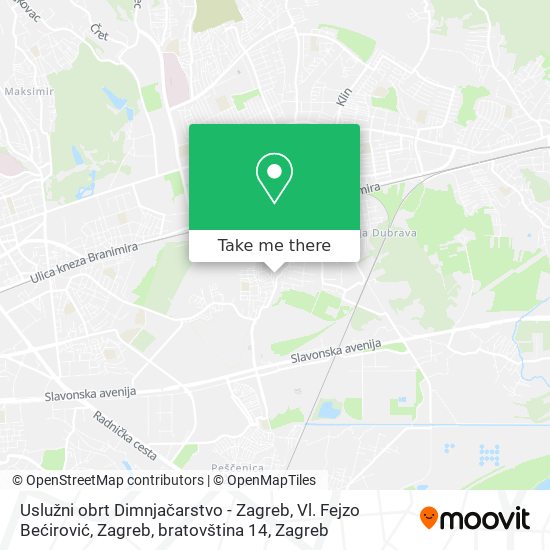 Uslužni obrt Dimnjačarstvo - Zagreb, Vl. Fejzo Bećirović, Zagreb, bratovština 14 map