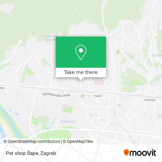 Pet shop Šape map