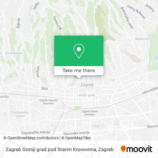 Zagreb Gornji grad pod Starim Krovovima map