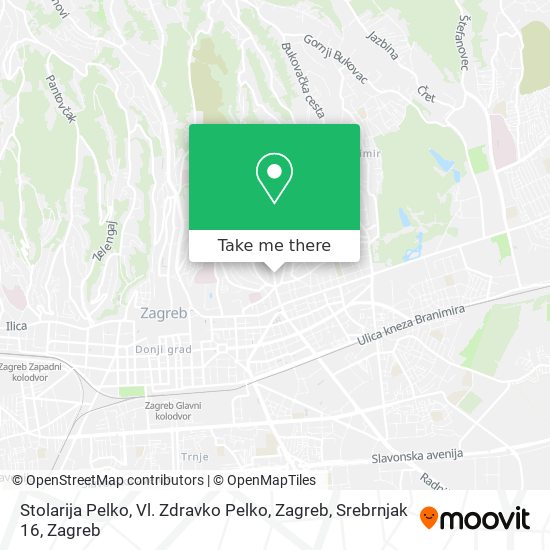 Stolarija Pelko, Vl. Zdravko Pelko, Zagreb, Srebrnjak 16 map