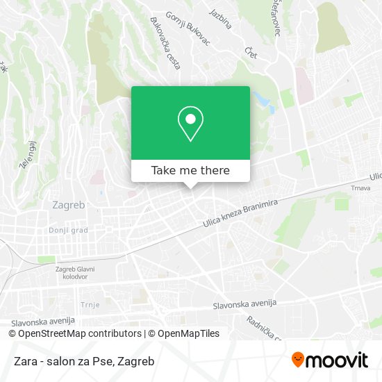 Zara - salon za Pse map