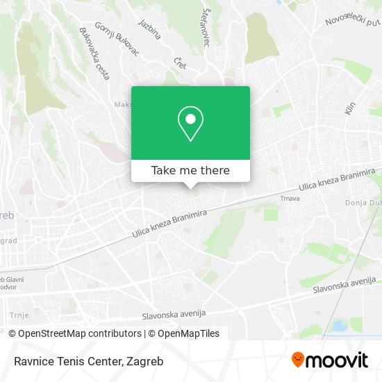 Ravnice Tenis Center map