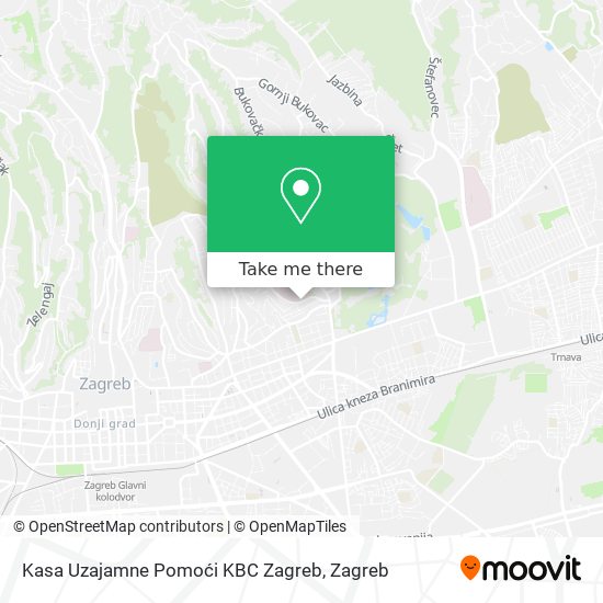 Kasa Uzajamne Pomoći KBC Zagreb map