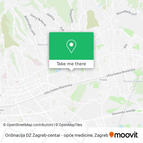 Ordinacija DZ Zagreb-centar - opće medicine map