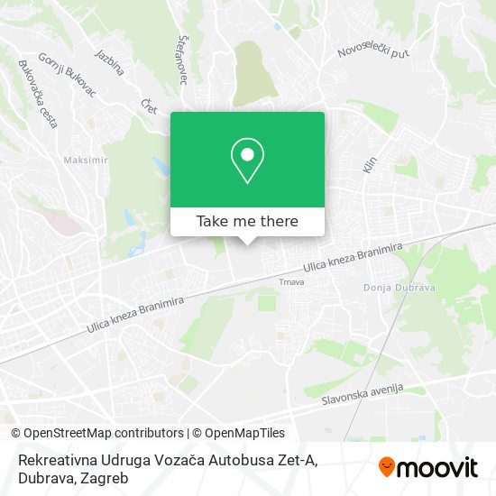 Rekreativna Udruga Vozača Autobusa Zet-A, Dubrava map