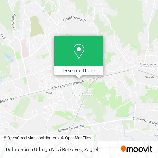 Dobrotvorna Udruga Novi Retkovec map