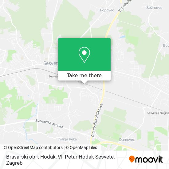 Bravarski obrt Hodak, Vl. Petar Hodak Sesvete map