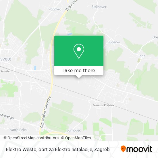 Elektro Westo, obrt za Elektroinstalacije map