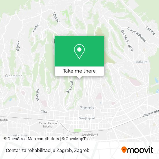 Centar za rehabilitaciju Zagreb map